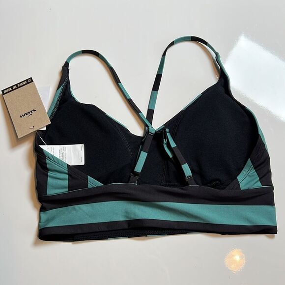 NIKE Women’s Statement Stripe V NECK Midkini BIKINI TOP - Picture 4 of 10